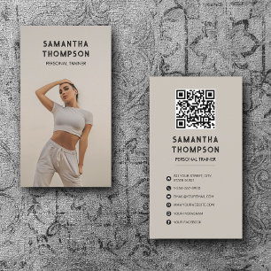 Tarjeta De Visita Fotografía retro moderada de estilo beige personal