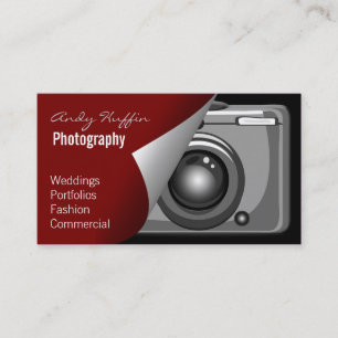 Tarjeta De Visita Fotografía roja de Mod, cámara