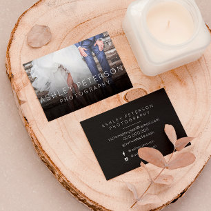 Tarjeta De Visita Fotografía simple boda tipografía mínima