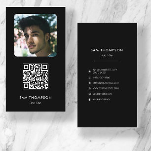 Tarjeta De Visita Fotografía simple moderna profesional negro