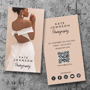 Tarjeta De Visita Fotografía simple y moderna de diseño con fotograf
