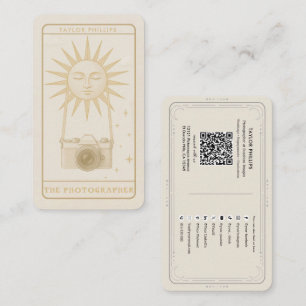 Tarjeta De Visita Fotografía Sol Tarot Fotógrafo Redes Sociales QR