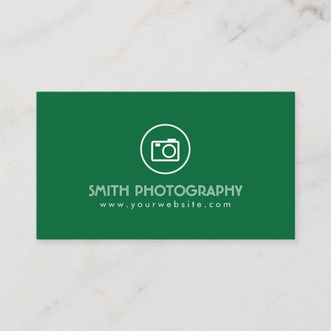 Tarjeta De Visita Fotografía verde moderna mínima (Anverso)