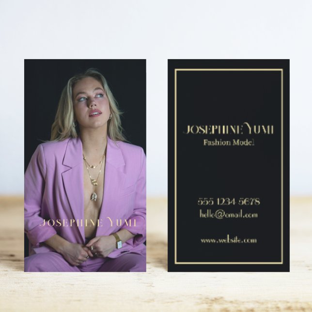 Tarjeta De Visita Fotografía vertical completa de estilo moderno (Subido por el creador)