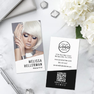 Tarjeta De Visita Fotografía Vertical de Artista de Maquillaje