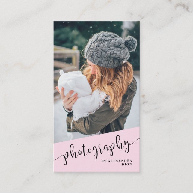 Tarjeta De Visita Fotografía violeta moderna y elegante (Anverso)