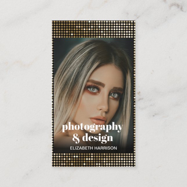 Tarjeta De Visita fotografía y diseño Código QR fotográfico (Anverso)