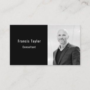 Tarjeta De Visita Fotografía y texto moderno y elegante de personal