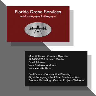 Tarjeta De Visita Fotografía y Videografía con Drones Aéreos