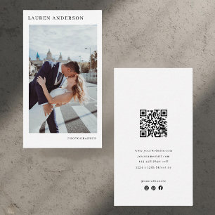 Tarjeta de visita fotográfica Minimalista vertical