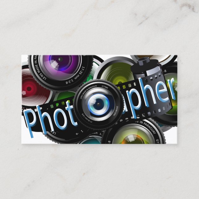 Tarjeta De Visita Fotógrafo - Azul (Anverso)