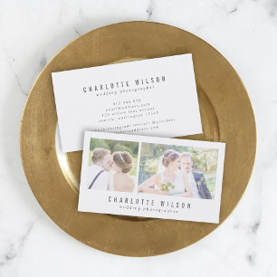 Tarjeta De Visita Fotógrafo blanco moderno Dos fotos