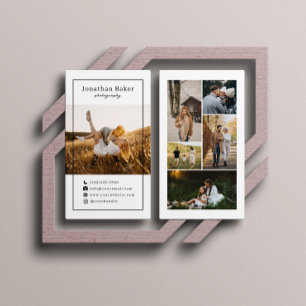 Tarjeta De Visita Fotógrafo Boda de Collage de fotos moderno