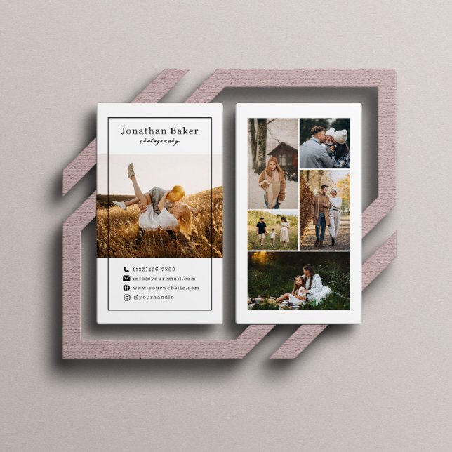 Tarjeta De Visita Fotógrafo Boda de Collage de fotos moderno (Subido por el creador)
