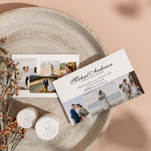 Tarjeta De Visita Fotógrafo Boda de Collage de fotos moderno