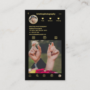 Tarjeta De Visita Fotógrafo boda Instagram Photo Grid Código QR