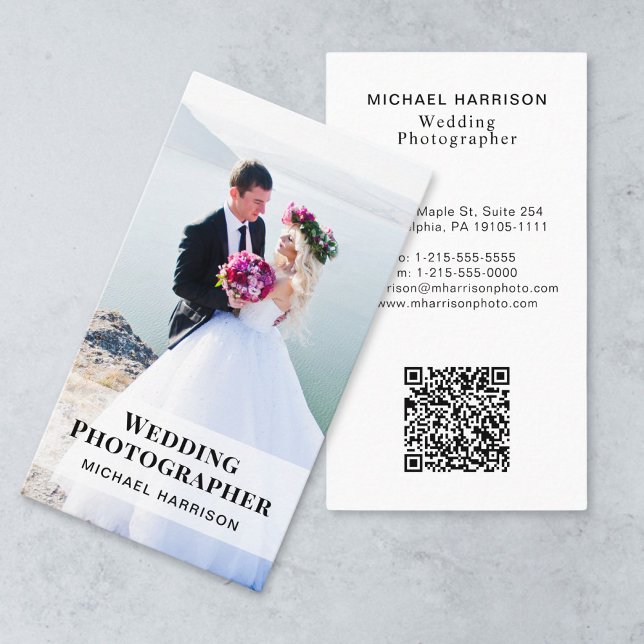 Tarjeta De Visita Fotógrafo boda QR Code Professional Photo (Subido por el creador)