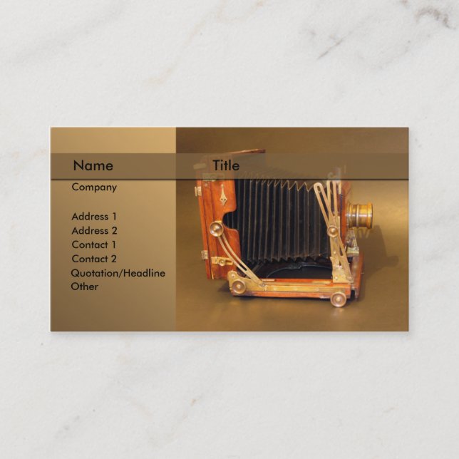 Tarjeta De Visita fotógrafo/cámara (Anverso)