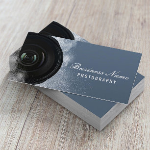 Tarjeta De Visita Fotógrafo Cámara Dusty Blue Photography