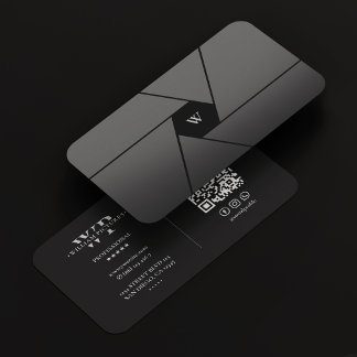 Tarjeta De Visita Fotografo Cámara Lente Elegante Monograma Negro