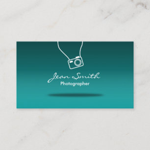 Tarjeta De Visita Fotógrafo cámara mínima fotografía Verde azula