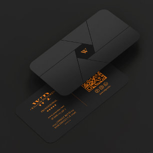 Tarjeta De Visita Fotógrafo Cámara Obturador Lente Negro Naranja