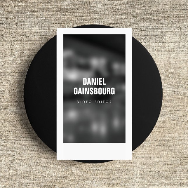 Tarjeta De Visita Fotógrafo con marcos artísticos, video negro/blanc (Subido por el creador)