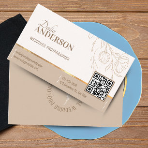 Tarjeta De Visita Fotógrafo Creativo Profesional Elegante Boda