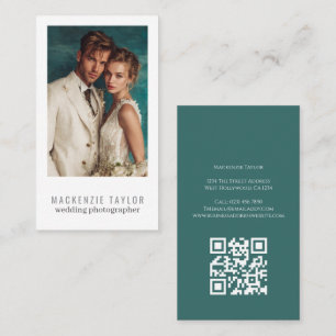 Tarjeta De Visita Fotógrafo de Boda 1 Foto Código QR Personalizado