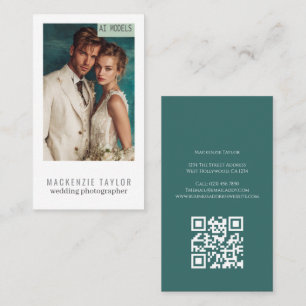Tarjeta De Visita Fotógrafo de Boda 1 Foto Código QR Personalizado