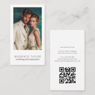 Tarjeta De Visita Fotógrafo de Boda Código QR Personalizado de Foto