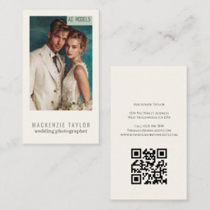Tarjeta De Visita Fotógrafo de Boda Código QR Personalizado de Foto