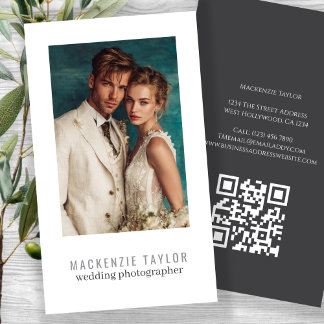 Tarjeta De Visita Fotógrafo de Boda Código QR Personalizado de Foto