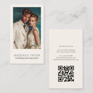 Tarjeta De Visita Fotógrafo de Boda Código QR Personalizado de Foto