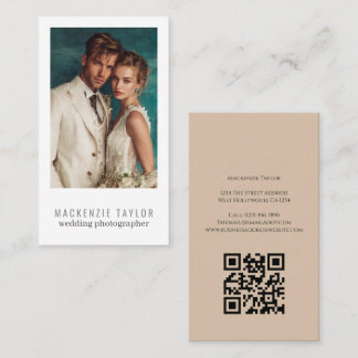 Tarjeta De Visita Fotógrafo de Boda Código QR Personalizado Foto