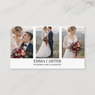 Tarjeta De Visita Fotógrafo de Boda Colaje de Fotos Elegante