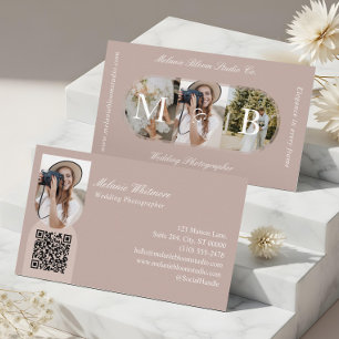 Tarjeta De Visita Fotógrafo de boda con arco de monograma elegante F
