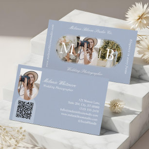 Tarjeta De Visita Fotógrafo de boda con arco de monograma elegante F