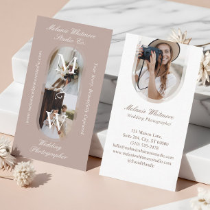 Tarjeta De Visita Fotógrafo de boda con monograma elegante fotos de 