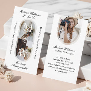 Tarjeta De Visita Fotógrafo de boda con monograma elegante Fotos de