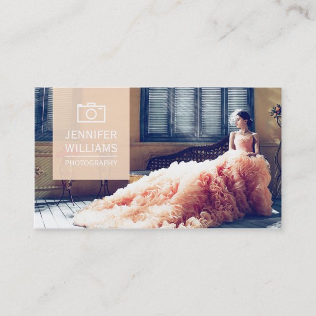 Tarjeta De Visita Fotógrafo de boda elegante (Anverso)