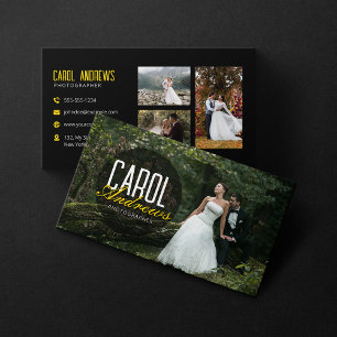 Tarjeta De Visita Fotógrafo de Boda Moderno Collage de Fotos