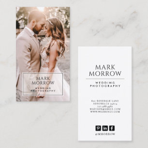Tarjeta De Visita Fotógrafo de Boda Novio Novia Foto Moderna