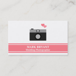 Tarjeta De Visita Fotógrafo de Bodas Simple, Moderno y con Cámara