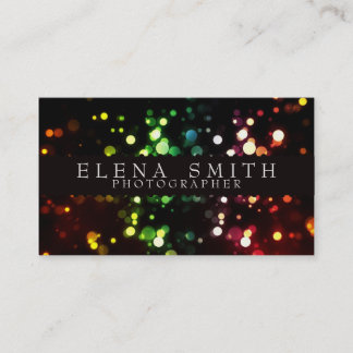 Tarjeta De Visita Fotógrafo de Bokeh del arco iris