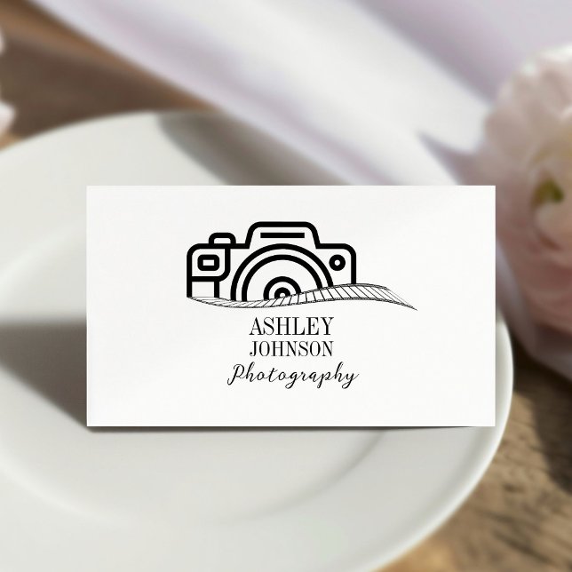 Tarjeta De Visita Fotógrafo de caligrafía moderna (Subido por el creador)
