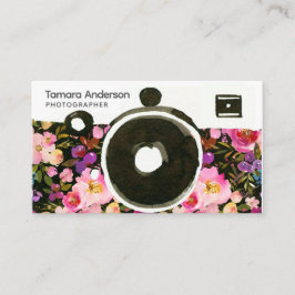 Tarjeta De Visita Fotógrafo de cámara de color rosa