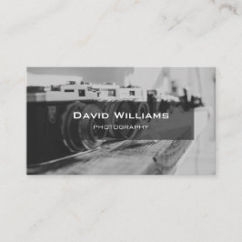 Tarjeta De Visita Fotógrafo de cámara moderna en blanco y negro