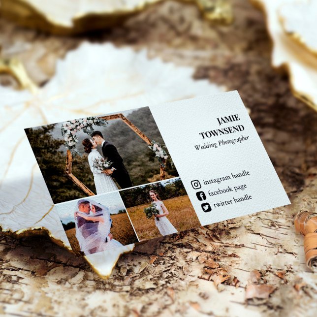 Tarjeta De Visita Fotógrafo de Collage de fotos de medios sociales l (Subido por el creador)