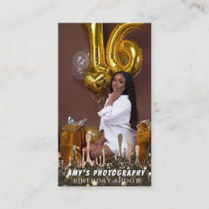 Tarjeta De Visita Fotógrafo de cumpleaños de momentos especiales cap